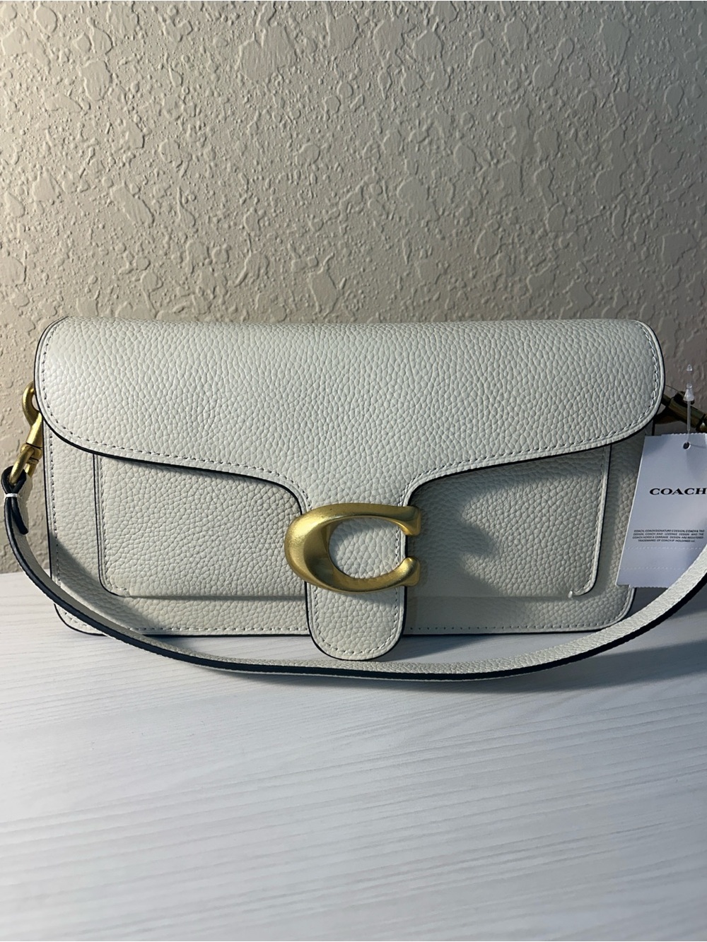 Coach Chalk Tabby 26 Pebbled Leather Crossbody with Brass C Accent - Picture 4 of 9